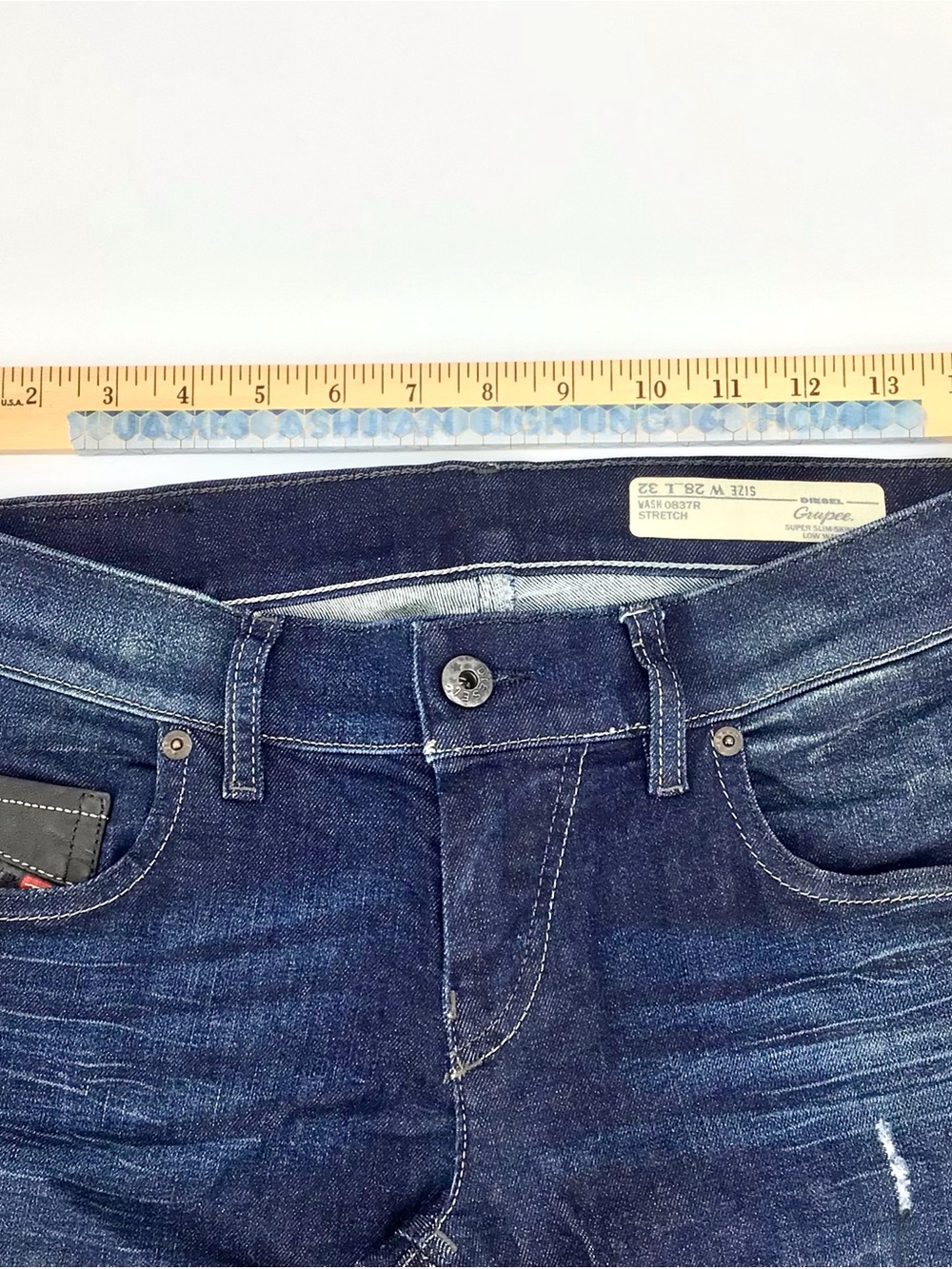 Diesel Women's Grupee Super Slim Skinny Distressed Low Waist Jeans Sz 28W X 32L - Picture 5 of 15